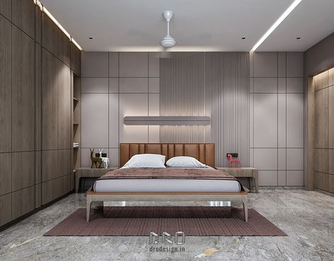 3BHK BUNGALOW DESIGN @ VYARA on Behance Bungalow Bedroom, Bed Headboard Design, Modern Cupboard Design, Ceiling Design Living Room, Modern Bedroom Interior, Bedroom Wall Designs, Accent Walls In Living Room, Bungalow Design, New Interior Design