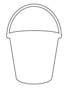 Bucket pattern. Use the printable outline for crafts, creating stencils, scrapbooking, and more. Free PDF template to download and print at http://patternuniverse.com/download/bucket-pattern/ Bucket Coloring Page, Operation Costume, Bucket Drawing, Bucket Crafts, Printable Outline, Coloring Crafts, Apple Picture, Bucket Filler, Bucket Filling