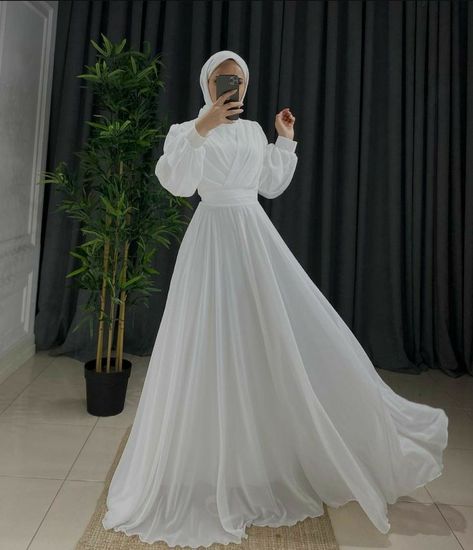 Hijabi Simple Wedding Dress, Simple Nikkah Outfit Hijab, Simple Dresses Hijab, Hijab Bride Dress, Glamour Dress Hijab, Hijabi Wedding Dress Simple, Simple Dresses For Hijab, Hijab Wedding Dresses Simple, Simple Wedding Dress Hijab