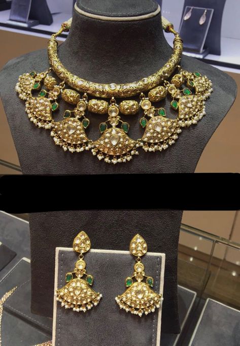 Jewellery For Bridal, Jadau Jewellery, Bridal Jewellery Inspiration, Kundan Jewellery Bridal, Kundan Jewellery Set, Neck Pieces Jewelry, Fancy Jewelry Necklace, Antique Jewellery Designs, Gold Necklace Indian Bridal Jewelry