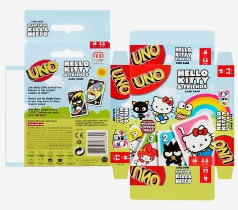 sanrio Box Template Printable, Uno Card Game, Uno Cards, Kawaii Games, Hello Kitty Crafts, Kawaii Diy, Kitty Drawing, Hello Kitty Drawing, Hello Cards