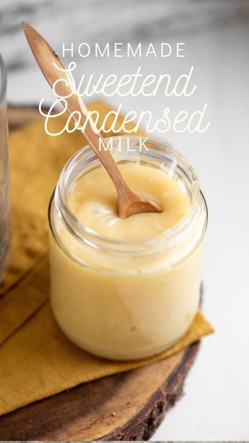 Homemade Sweetened Condensed Milk, Homemade Condensed Milk, Cooking Substitutions, Spice Blends Recipes, Milk And Sugar, Baking Substitutes, Homemade Seasonings, Baking Mix, Fun Baking Recipes