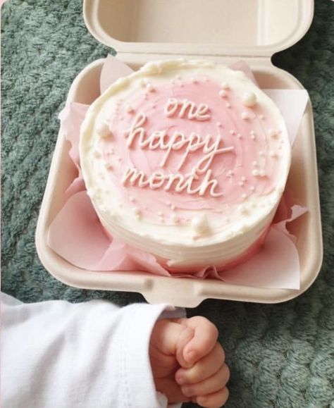 One Month Cake Ideas, One Month Cake Baby Girl, Bento Cake For Baby Girl, 1 Month Cake Ideas, 1 Month Cake Baby Girl, 1 Month Anniversary Cake, One Month Anniversary Cake, 1 Month Bento Cake, 1 Month Birthday Cake