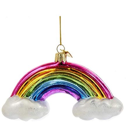 Kurt Adler Noble Gems Rainbow and Clouds Glass Christmas Ornament *** Learn more by visiting the image link. (This is an affiliate link)