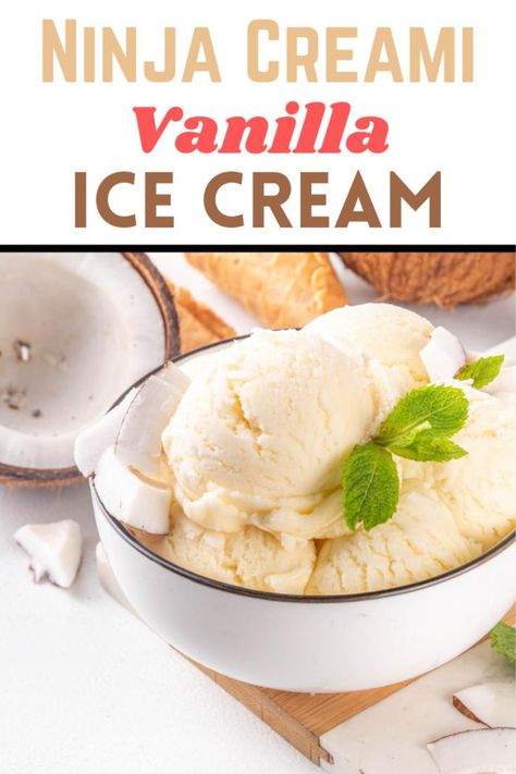 Ninja Creami vanilla ice cream recipe Creami Vanilla Ice Cream Recipe, Vanilla Ice Cream Ninja Creami Recipe, Creami Ninja Recipe Vanilla, Ninja Creami Recipes Vanilla, Ninja Vanilla Ice Cream, Vanilla Ice Cream Ninja Creamy, Vanilla Ninja Creami Ice Cream Recipes, Ice Cream Maker Recipes Vanilla, Ninja Creami Vanilla Ice Cream