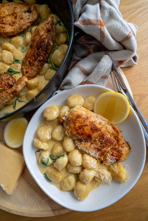 Lemon Chicken Gnocchi, Lemon Gnocchi, Gnocchi Chicken, Gluten Free Gnocchi, Chicken Gnocchi, Lemon Chicken Recipe, Home Edit, Lemon Pepper Chicken, Gnocchi Recipes