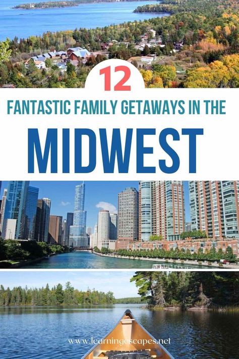 Get inspired with this selection of getaways in the Midwest perfect for a family vacation! Midwest Getaways, Top Family Vacations, Midwest Vacations, Weekend Family Getaways, Best Family Resorts, Family Friendly Hotels, Lake Vacation, Mall Of America, Family Resorts