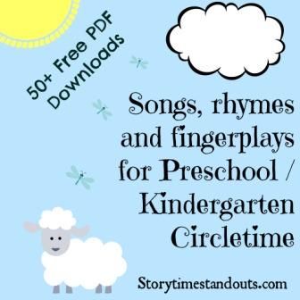 Songs, fingerplays, rhymes for preschool and kindergarten themes - including seasonal materials.  More than 50 free PDF downloads from Storytime Standouts. Fingerplays For Preschool, Preschool Fingerplays, Circle Time Songs, Kindergarten Music, Kindergarten Songs, Classroom Songs, Preschool Circle Time, Kindergarten Themes, School Songs