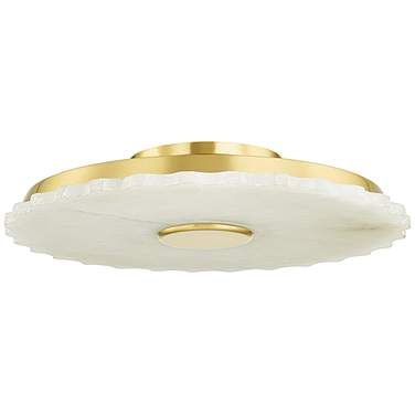 Hudson Valley Highland falls 16" Wide Aged Brass 1 Light LED Flush Mou Fall Ceiling Light, Bronze Ceiling Lights, Alabaster Lamp, Brass Ceiling Light, Traditional Lighting, Hudson Valley Lighting, Led Flush Mount, Aged Brass, Led Ceiling Lights