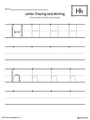 Letter H Tracing and Writing Printable Worksheet | MyTeachingStation.com Letter H Writing Practice, Letter Hh Worksheets For Preschool, Letter H Tracing, Hibernation Preschool, Practice Tracing, Writing Practice Worksheets, H Words, Spelling Worksheets, Workbook Design