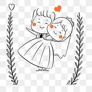 Marriage Doodle, Hug Clipart, Husband Drawing, Dress Doodle, Wedding Invitation Flower, Painting Clipart, Drawing Dress, Invitation Flower, Princess Clipart