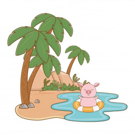 Summer vacation relax cartoon Free Vector Relax Cartoon, Vacation Cartoon, Cartoon Download, Graphic Editing, Displaying Collections, Vector Photo, Pigs, Summer Vacation, Graphic Resources