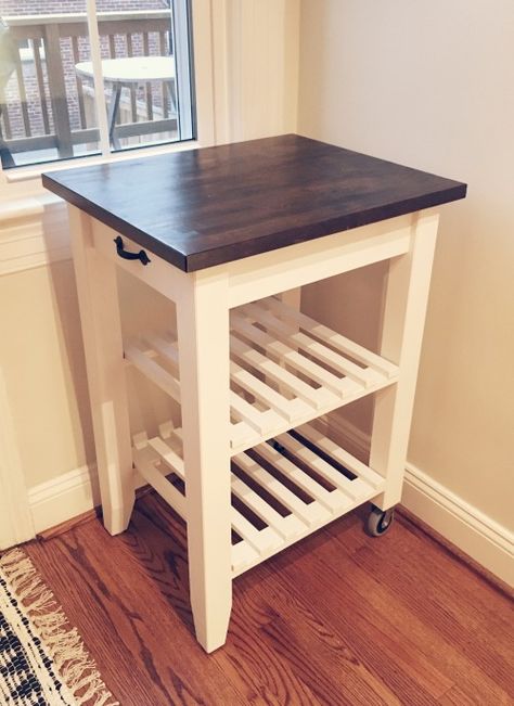 Ikea Kitchen Cart, Diy Kitchen Cart, Ikea Kitchen Storage, Ikea Small Spaces, Ikea Island, Kitchen Storage Trolley, Kitchen Carts, Diy Kitchen Backsplash, Kitchen Storage Cart