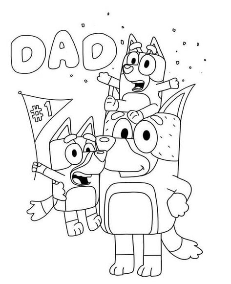 Fun Wolf coloring pages for your little one. They are free and easy to print. The collection is varied with different skill levels Bluey Coloring Pages, Printable Bluey, Education Worksheets, Fathers Day Coloring Page, Family Coloring Pages, Minecraft Coloring Pages, Easy Designs, Father's Day Printable, Bluey Bingo