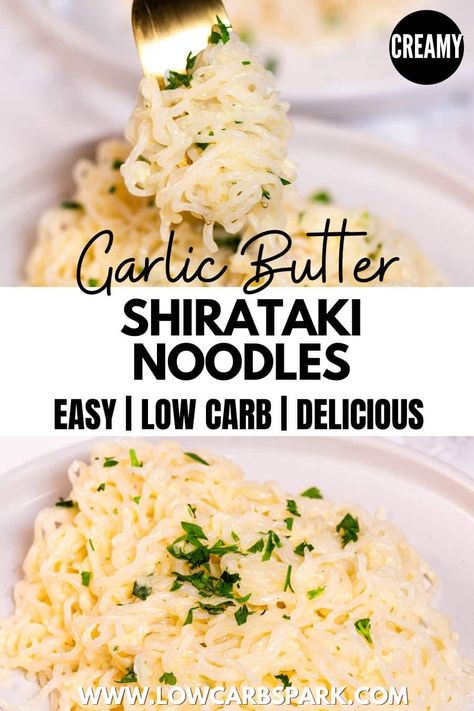 Learn how to prepare the best shirataki noodles in only 25 minutes using just 6 easy-to-find ingredients. Loaded with a delicious and creamy sauce, these garlic butter shirataki noodles are super easy to make and have only 6g net carbs per serving. Shitaki Noodles Recipes Easy, Konjac Noodle Recipes, Miracle Noodle Recipe, Keto Noodles Low Carb, Recipes With Shirataki Noodles, Shirataki Noodle Recipes, Shirataki Noodles Recipe, How To Cook Shirataki Noodles, Shirataki Noodle Spaghetti