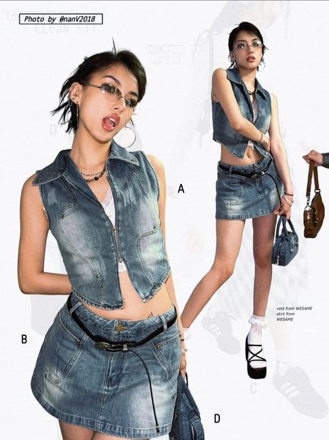 Y2k Denim Aesthetic, Denim Aesthetic, 90s Y2k Fashion, Body Con Dress Outfit, Casual Basics, Aesthetic Outfit Ideas, Complete Outfits, Denim Design, Outfit Inspo Fall