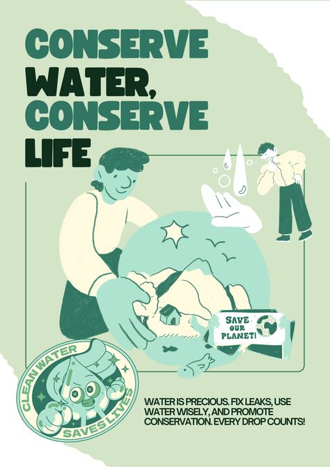 Water Campaign, Water Poster, Campaign Posters, Awareness Campaign, Poster Templates, Water Conservation, Save Water, Ad Design, Clean Water