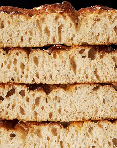 Salted Honey Focaccia Recipe - PureWow Blender Soup, Summer Appetizers, Romesco Sauce, Focaccia Recipe, Delicious Appetizer Recipes, Flaky Salt, Summer Appetizer, Honey Syrup, Pastry Brushes