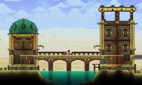 Desert Pylon Terraria, Terraria Desert House, Terraria Castle, Terraria Base, Terraria Design, Terrarium Base, Terraria Tips, Terraria House Ideas, Terraria House Design