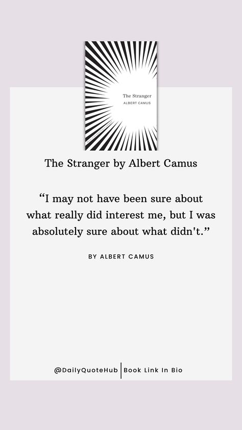 The Stranger by Albert Camus is a classic existential novel published in 1942. It follows Meursault, a dispassionate man whose life takes a dramatic turn after he commits a murder. The novel explores themes of absurdity and isolation. Books Link In Bio If You want to buy 🙏🙏 #quotes #philosophy  #Existentialism #AlbertCamus #ClassicLiterature #Absurdism #TheStranger The Stranger Quotes Camus, The Stranger Quotes, Stranger Albert Camus, The Stranger Book, The Stranger Albert Camus, Stranger Quotes, Camus Quotes, Quotes Philosophy, Poet Quotes