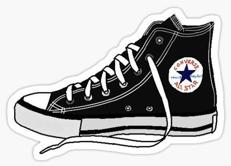 Converse Illustration, Converse Drawing, Cool Converse, All Stars Converse, Iphone 2, Pop Art Wallpaper, Black Converse, Creative Drawing, Craft Stickers