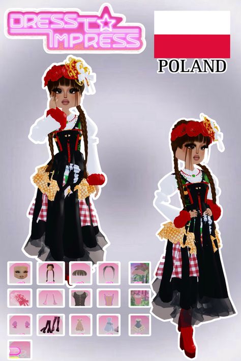 Dti Culture Fits, Ur Culture Dress To Impress, Dti Outfits Roblox Your Culture, Dress To Impress Theme Your Culture, Dress To Impress College Major, Culture Dress To Impress, Dress To Impress Animals, Your Culture Dress To Impress, Poland Culture