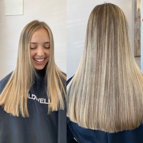 Brown Hair With Half Highlights, Half A Head Of Highlights On Brown Hair, Half A Head Of Highlights Blondes, Half Head Foils Blonde On Brown Hair, Half Head Blonde Highlights, Half Head Highlights Blonde, Half Head Foils Blonde, Half Head Foils, Half Head Of Highlights