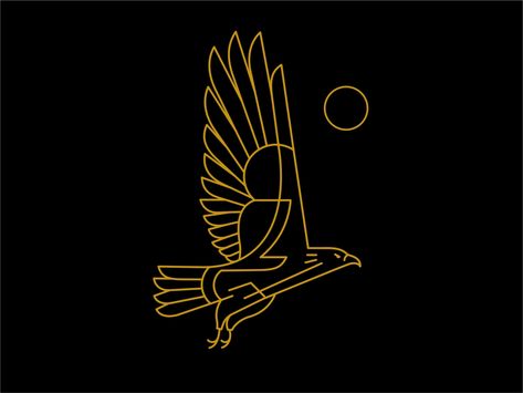 Under The Sun by Neature Visual Two Birds Illustration, Geometric Eagle Tattoo Design, Sun Mural, Hawk Silhouette, Eagle Icon, Egyptian Drawings, Alchemy Tattoo, Matt Anderson, Eagle Drawing