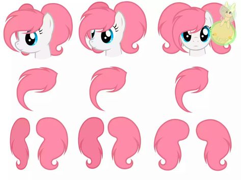 My Little Pony Hair Base, Mlp Base Hair, Mlp Hair Ideas, My Little Pony Hairstyles, Mlp Hair Base, Mlp Anatomy, Mlp Oc Base, My Little Pony Base, Hair Bases