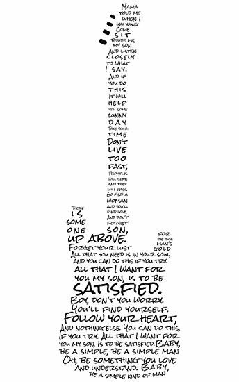 Lyrics to "Simple Man" song by Lynyrd Skynyrd Simple Man Lyrics, Guitar Images, Diy Wall Decals, School Wall Art, Song Lyrics Art, Wall Art Decal, Music Drawings, Simple Wall Art, Vinyl Wall Art Decals