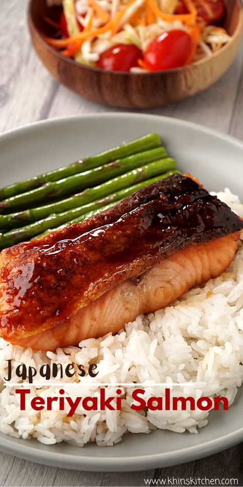 Japanese Teriyaki Salmon, Pescatarian Japanese Recipes, Healthy Japanese Dinner Recipes, Healthy Asian Recipes Japanese Food, Easy Healthy Japanese Recipes, Salmon Japanese Recipe, Japanese Recipe Ideas Dinner, Quick Japanese Recipes, Healthy Japanese Meals