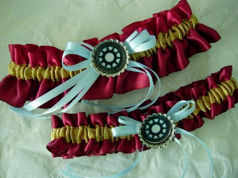 Iron Man Wedding Garter Set Iron Man Themed Wedding, Iron Man Wedding, Captain America Wedding, Avengers Wedding, Iron Man Theme, Comic Wedding, Marvel Wedding, Comic Book Wedding, Star Wars Wedding Theme