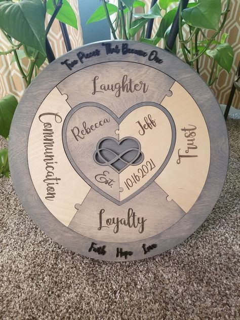 Unity/ Family Puzzle 15 Round Puzzle | Etsy Alternative Wedding Ceremony, Unity Symbol, Unity Ceremony Ideas, Puzzle Family, Family Unity, Blended Families, Unity Sand Ceremony, Family Puzzle, Unity Sand