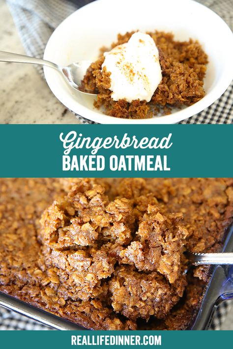 Baked Gingerbread Oatmeal, Gingerbread Oatmeal Bake, Gingerbread Baked Oatmeal, Baked Oatmeal Casserole, Buttermilk Mashed Potatoes, Banana Chocolate Chip Pancakes, Quick Oatmeal, Gingerbread Cake Recipe, Quiche Recipes Easy