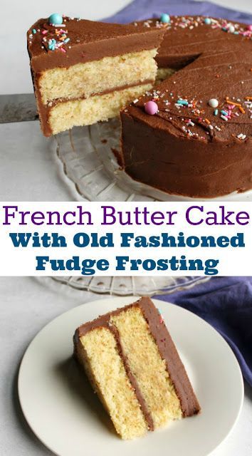 French vanilla butter cake wrapped with an old fashioned fudge frosting is the perfect birthday cake. This recipe is straight from my great-grandma's recipe box and is a timeless classic recipe. Butter Cake Chocolate Frosting, Old Fashioned Butter Cake With Chocolate Frosting, Vanilla Cake With Fudge Frosting, Old Fashioned Fudge Icing Recipe, Vintage Birthday Cake Recipe, Best Fudge Frosting, Classic Butter Cake, Old Fashioned Fudge Icing, Fudge Icing For Cake