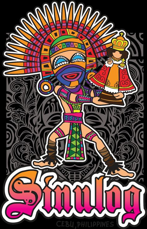 Sto Nino Art, Sinulog Festival Background, Philippine Festivals Poster, Sinulog Tshirt Design, Sinulog Festival Drawing, Sinulog Festival Art, Sinulog Design, Sto Nino Image, Philippines Scenery