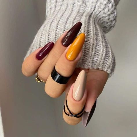 Herbst Nails, Unghie Sfumate, Simple Fall Nails, September Nails, Manikur Kuku, Fall Nail Trends, October Nails, Fall Nail Art, Autumn Nails