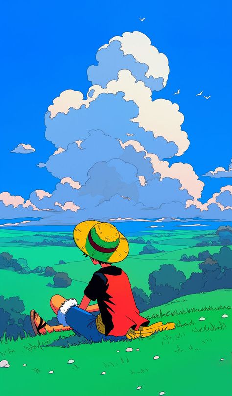 #anime #manga #cartoon #otaku #animewallpaper #mangawallpaper #aestheticwallpaper #phonewallpaper #background #animefan #animefanart #luffy #onepiece Aesthetic Luffy Wallpaper, Luffy Hat Wallpaper, One Piece Landscape Wallpaper, Usopp Aesthetic, One Piece Anime Aesthetic, Anime Aesthetic One Piece, Ipad Anime Wallpaper, Luffy Lockscreen, Luffy Serious