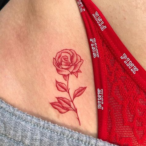 Classy Tattoo, Small Rose Tattoo, Red Rose Tattoo, Inspiration Tattoos, Red Ink Tattoos, Rosen Tattoo, Red Tattoos, Stylist Tattoos, Classy Tattoos