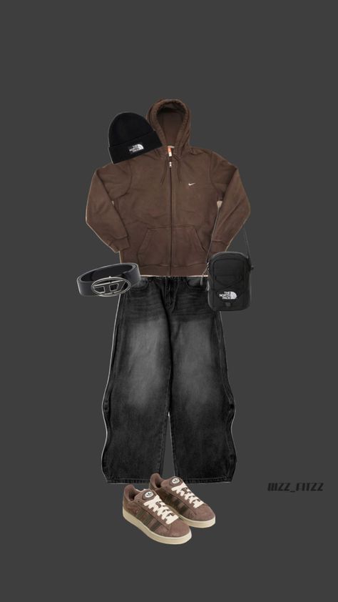 #outfit Y2k Brown Outfit, Y2k Outfits Men, Chica Cool, Fits Clothes, Brown Outfit, Y2k Outfits, Streetwear Men Outfits, Outfits Men, Fashion Inspo Outfits