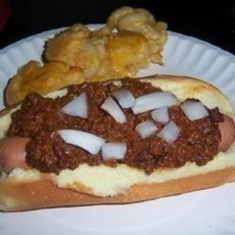 Fairmont, West Virginia Hot Dog Sauce West Virginia Hot Dog Sauce Recipe, Coney Dog Sauce, Hot Dog Chili Sauce Recipe, Hot Dog Chili Recipe, Homemade Hot Dog Chili, Hot Dog Sauce Recipe, Hotdog Chili Recipe, Coney Sauce, Homemade Hot Dogs