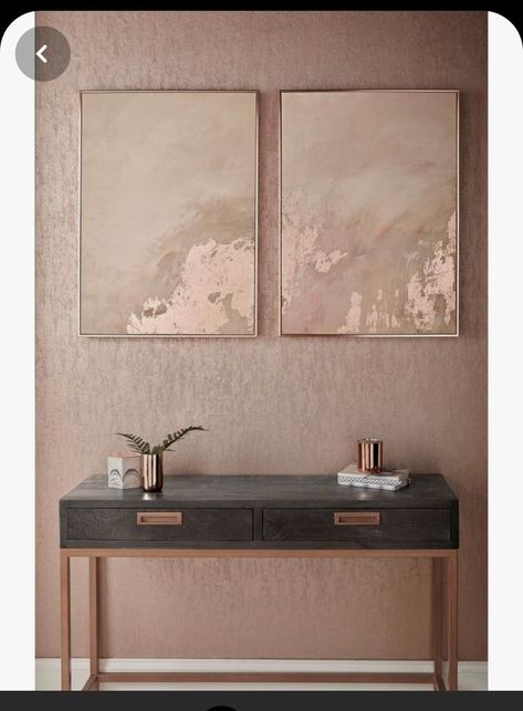 Rose Gold Wall Paint, Bedroom Rose Gold, Highlight Wall, Rose Gold Home Decor, Rose Gold Bedroom Decor, Rose Gold Interior, Rose Gold Rooms, Rose Gold Bedroom, Painting Gold Leaf