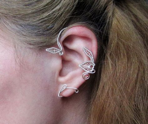 Fantasy on Belle ear cuff Zodiac Gods, Laser Jewelry, Silver Earring Cuff, Flower Ear Cuffs, Dress Costume Ideas, Wire Ear Cuffs, Leaf Ear Cuffs, Elven Princess, Vine Jewelry