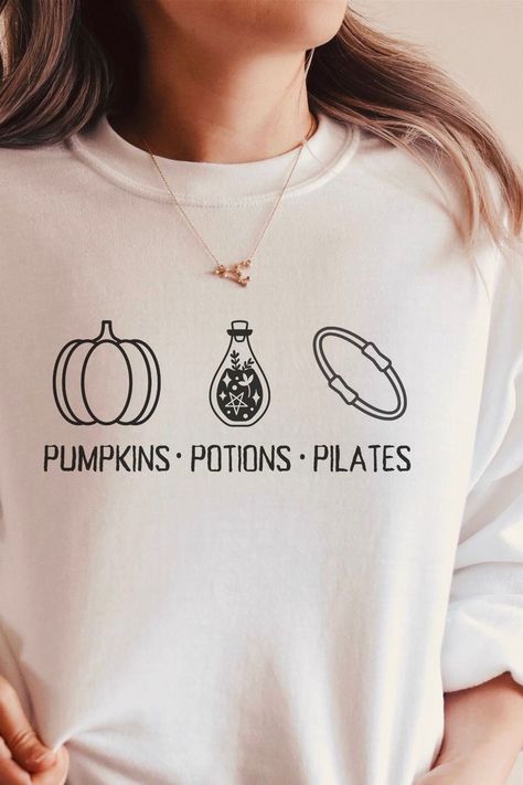 Pilates Funny, Magic Circle Pilates, Funny Sweater, Pumpkin Spice And Everything Nice, Pilates Clothes, Pilates Ring, Funny Sweaters, Pumpkin Season, Halloween Hoodie