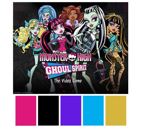 Monster High Color Palette Monster High Poster, Custom Monster High, Spirit Game, Monster High Party, Personajes Monster High, Love Monster, San Gabriel, Wall Stickers Bedroom, Glitter Graphics