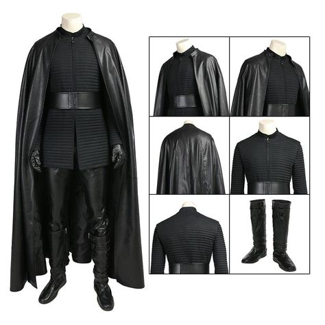 Kylo Ren Outfit, Kylo Ren Costumes, Sith Costume, Ren Cosplay, Kylo Ren Cosplay, Star Wars Makeup, Disfraz Star Wars, Winter Soldier Cosplay, Jedi Outfit