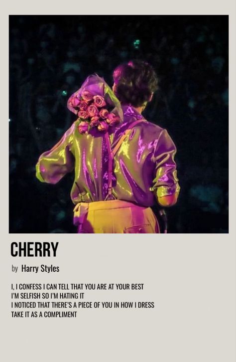 Harry Styles Cherry Wallpaper, Harry Styles Album Poster, Cherry Lyrics Harry Styles, Harry Styles Music Poster, Harry Styles Polaroid Poster, Harry Styles Song Poster, Cherry Harry Styles, Music Polaroid Posters Harry Styles, Music Polaroid Posters One Direction