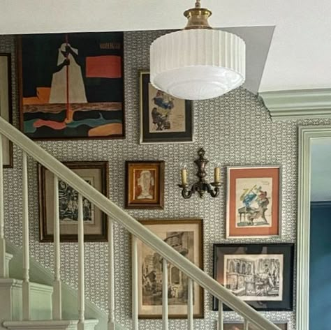 Fran Keenan, Fran Keenan Design, Stairs Art Wall, Staircase Wall Gallery, Art On Staircase Wall, Gallery Wall On Stairs, Gallery Wall Up The Stairs, Stair Gallery Wall, Staircase Gallery Wall