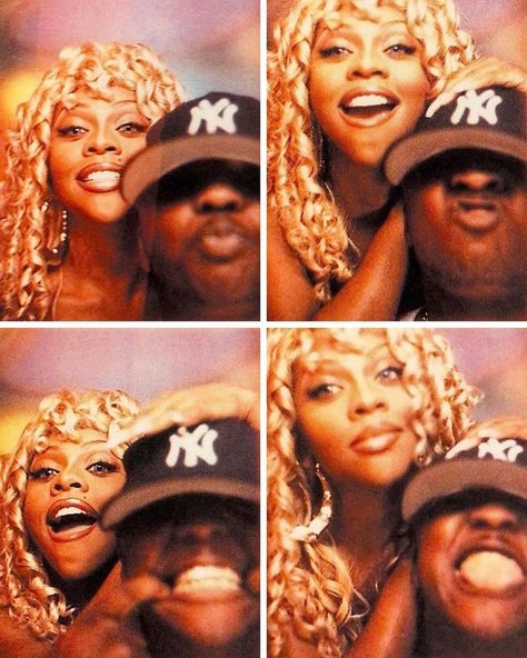 1999 TRL Photo Booth #swipe Lil Kim And Biggie, Mtv Trl Photobooth, Mtv Photobooth, Trl Photobooth, 90s Photo Booth, Lil Kim 90s, Kim 90s, Mtv Trl, Black Pop Culture