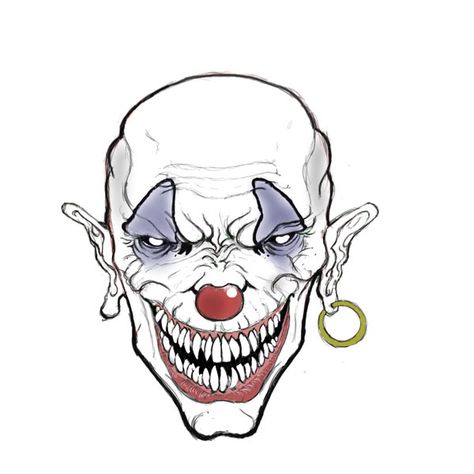 Evil and scary Clown drawings Tutorial Face Drawings Easy, Clown Face Drawing, Scary Clown Drawing, Clown Scary, Simple Face Drawing, Clown Drawing, Evil Face, Killer Clown, Evil Clown